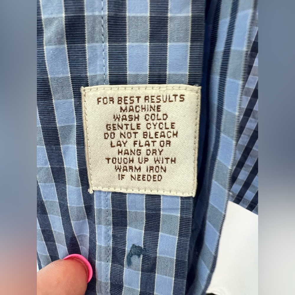 💙 EUC PETER MILLAR Blue Plaid Button Down Shirt | Men’s XL - Picture 8 of 8